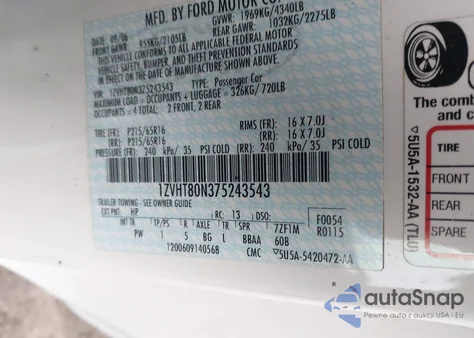 2007 Ford Mustang V6 Deluxe/V6 Premium from USA, damaged, VIN 1ZVHT80N375243543